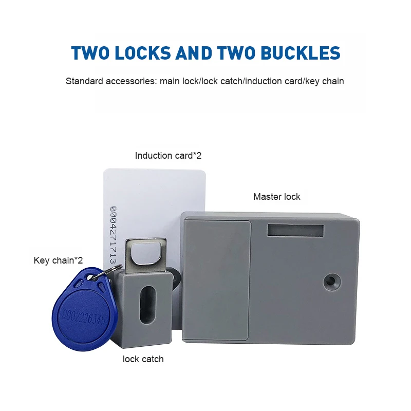 New Design Hidden Rfid Card Smart Magnetic Cabinet Lock Silver Black Drawer Safety Rfid Drawer Lock