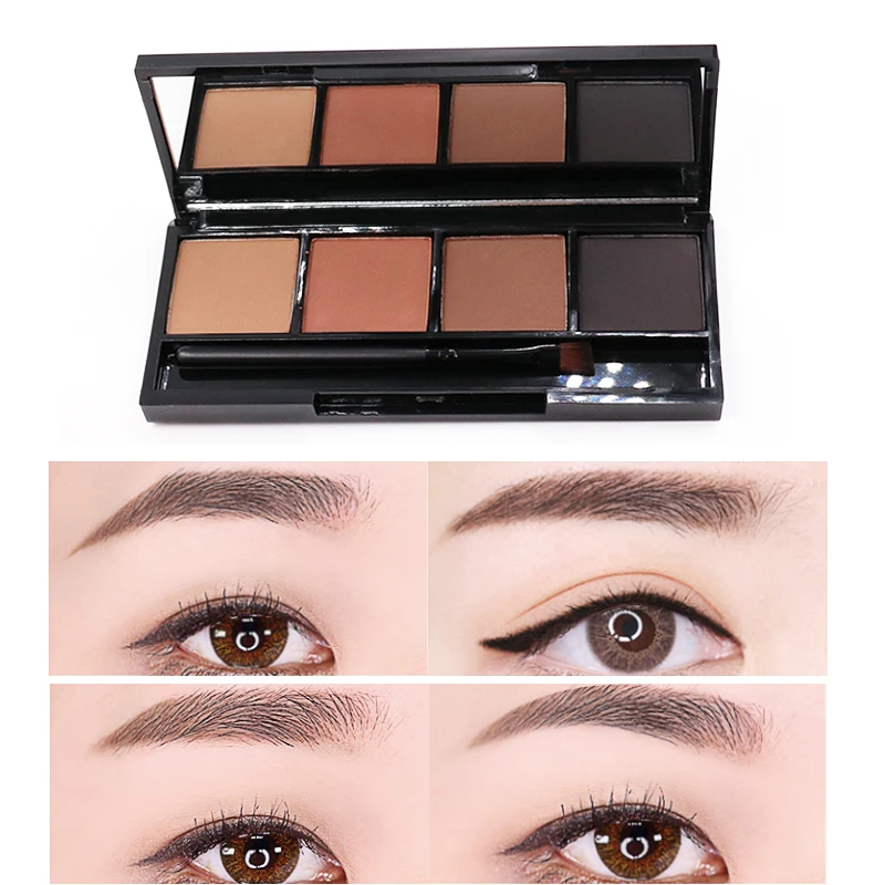 Wholesale hot Private Vegan  waterproof long-lasting wear 4 colors eyebrow  cake powder