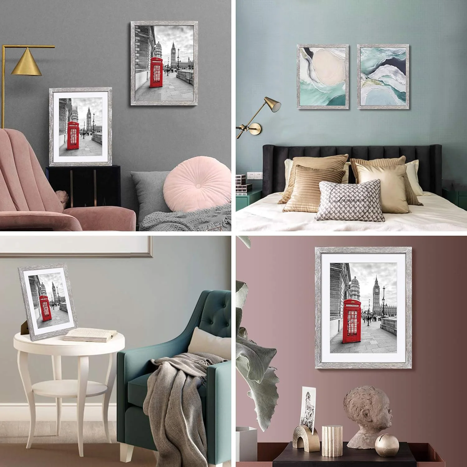 Hot Sale Fashion Custom size Rustic vintage Photo Frame in Black and White A1 A2 A3 A4 A5  8x10 11x14 wood Picture Frames