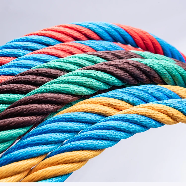 Synthetic playground rope with steel wire for playground rope bridge