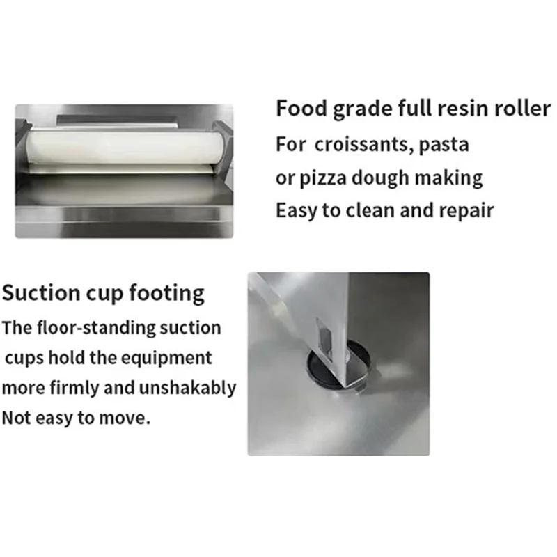 Commercial Dough Roller Machine Tabletop Pastry Presser Pressing Machine Hand Crank Dough Roller Rolling Machine