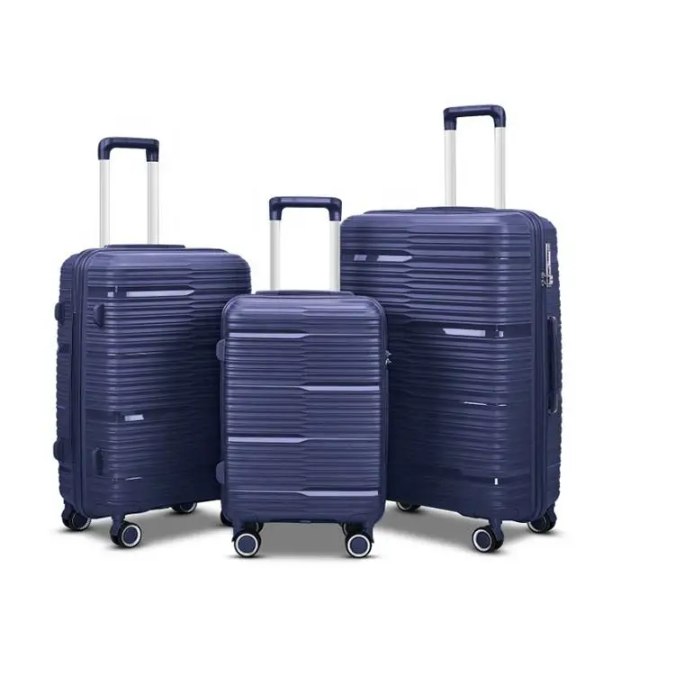 oytb-3692 OEM custom luggage factory trendy PP carry-on plastic luggage bag travel set travelling new shape suitcase