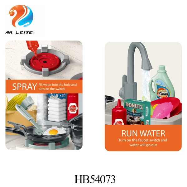 Kitchen Kids Toys Sets Pretend Spray Games 79 PCS Mini Kitchen Toys Kids Real Cooking Sink Set Game Kitchen Toys For Kids