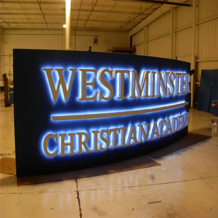 YIYAO Outdoor LED halo lit business signage large waterproof backlit commercial sign