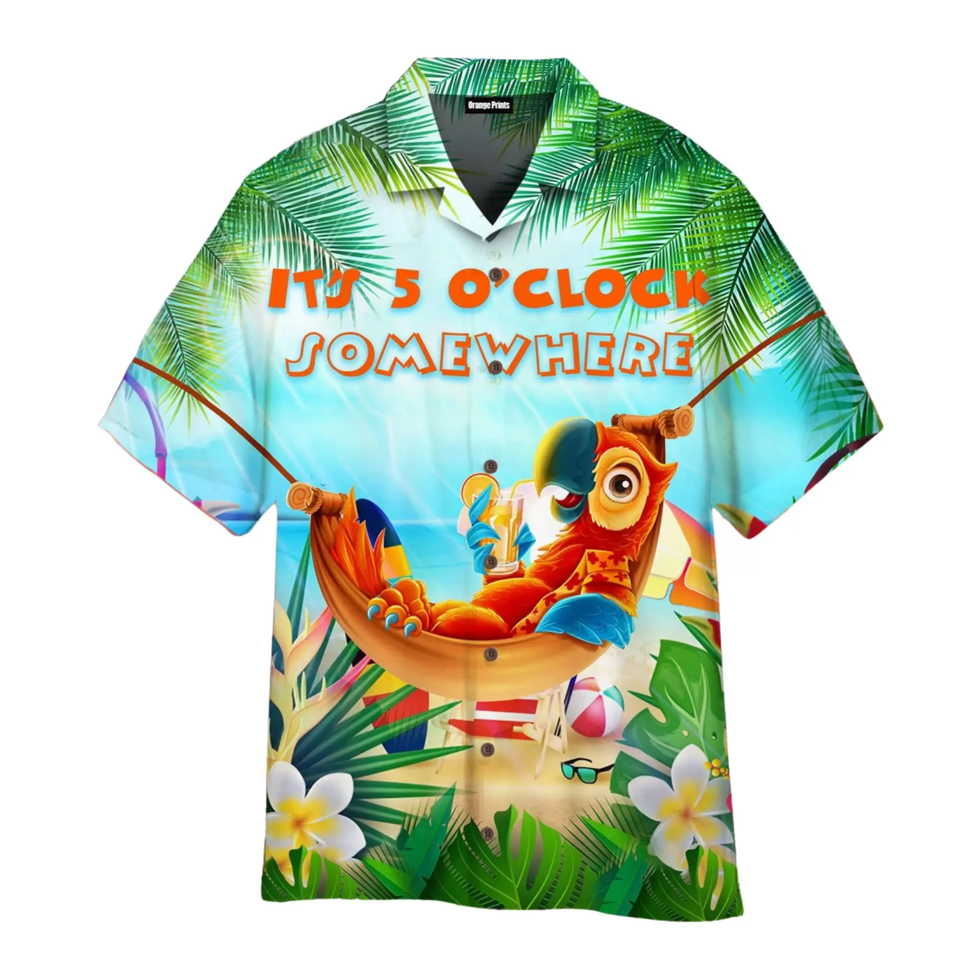 Personalized Parrot Design Hawaiian Shirt Wholesale Soft And Comfortable Aloha Shirts Summer Casual Short-Sleeved Clothing