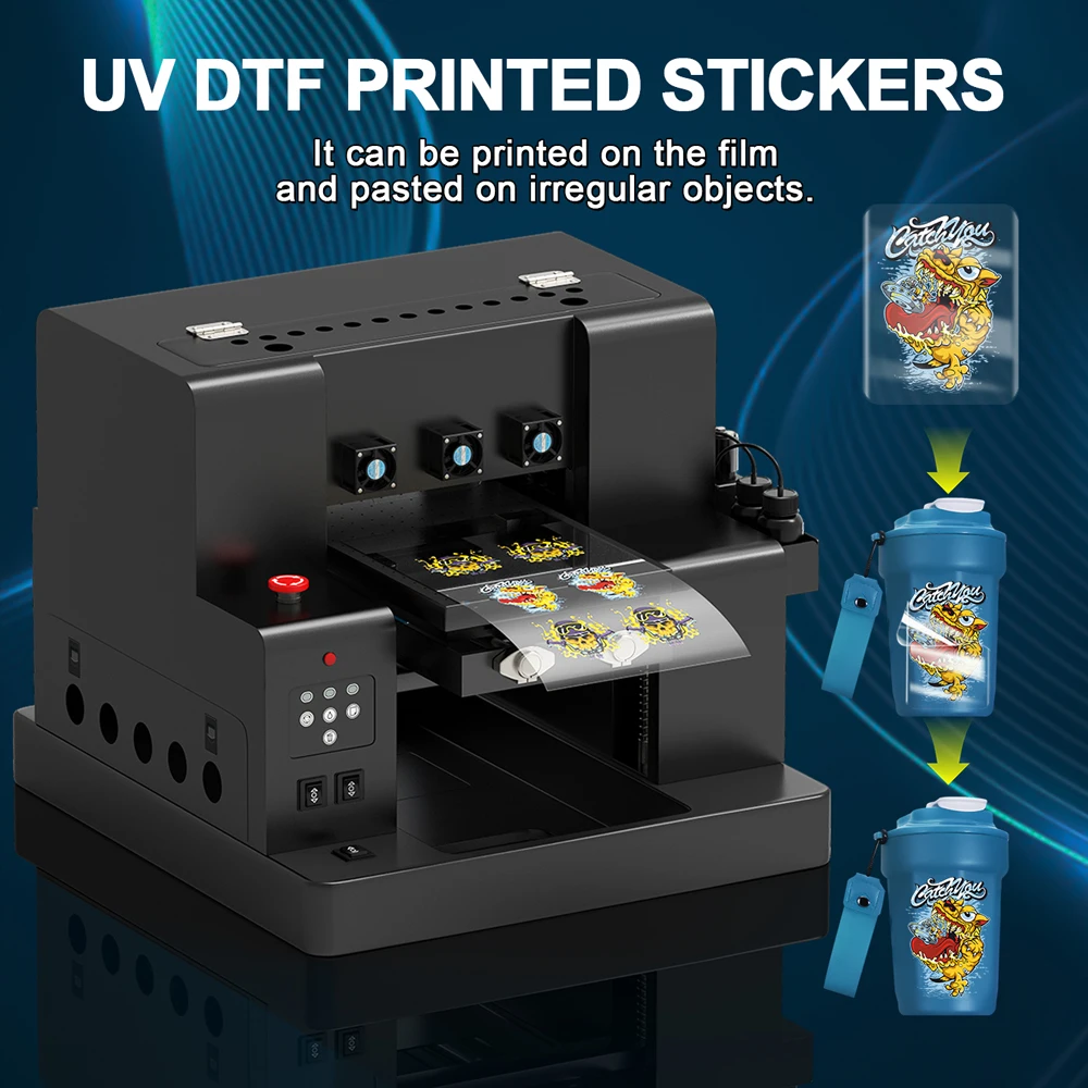 Hot Sale A4 UV Flatbed Printing Machine Sticker Printer UV  Inkjet Printer Phone Case  Plastic Card Printer