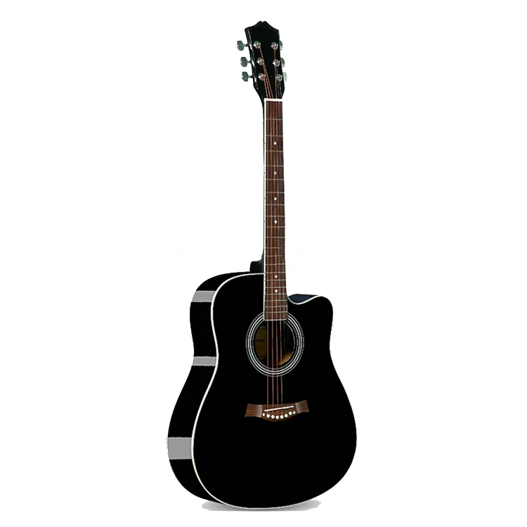 Cutaway Black Border Acoustic Guitar Made In China Cool Shaped Musical Instruments