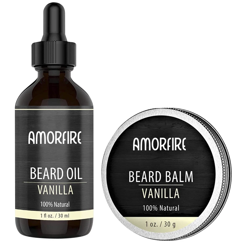 Amofire  Private Label Beard Balm Leave-in Conditioner - Made with only Vegan and Organic Ingredients - 2 Ounce Tin