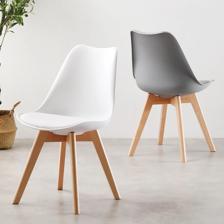 Leisure series Plastic Chair with Pp seat & wood legs