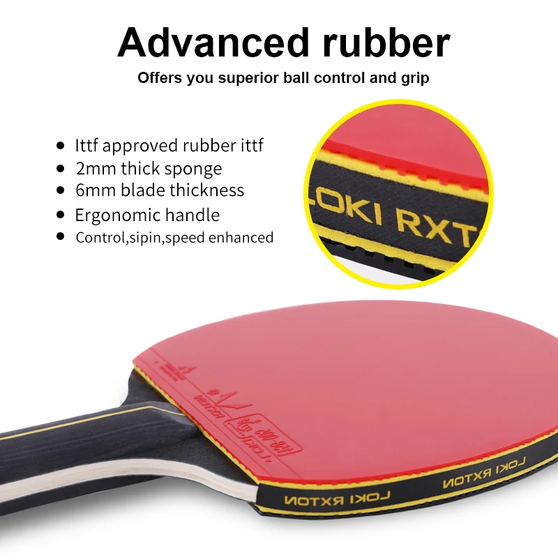 Loki Rxton Cheaper 7Ply High Quality ITTF Rubber Certification Table Tennis Racket Set With Six Ping Pong Balls And A Net