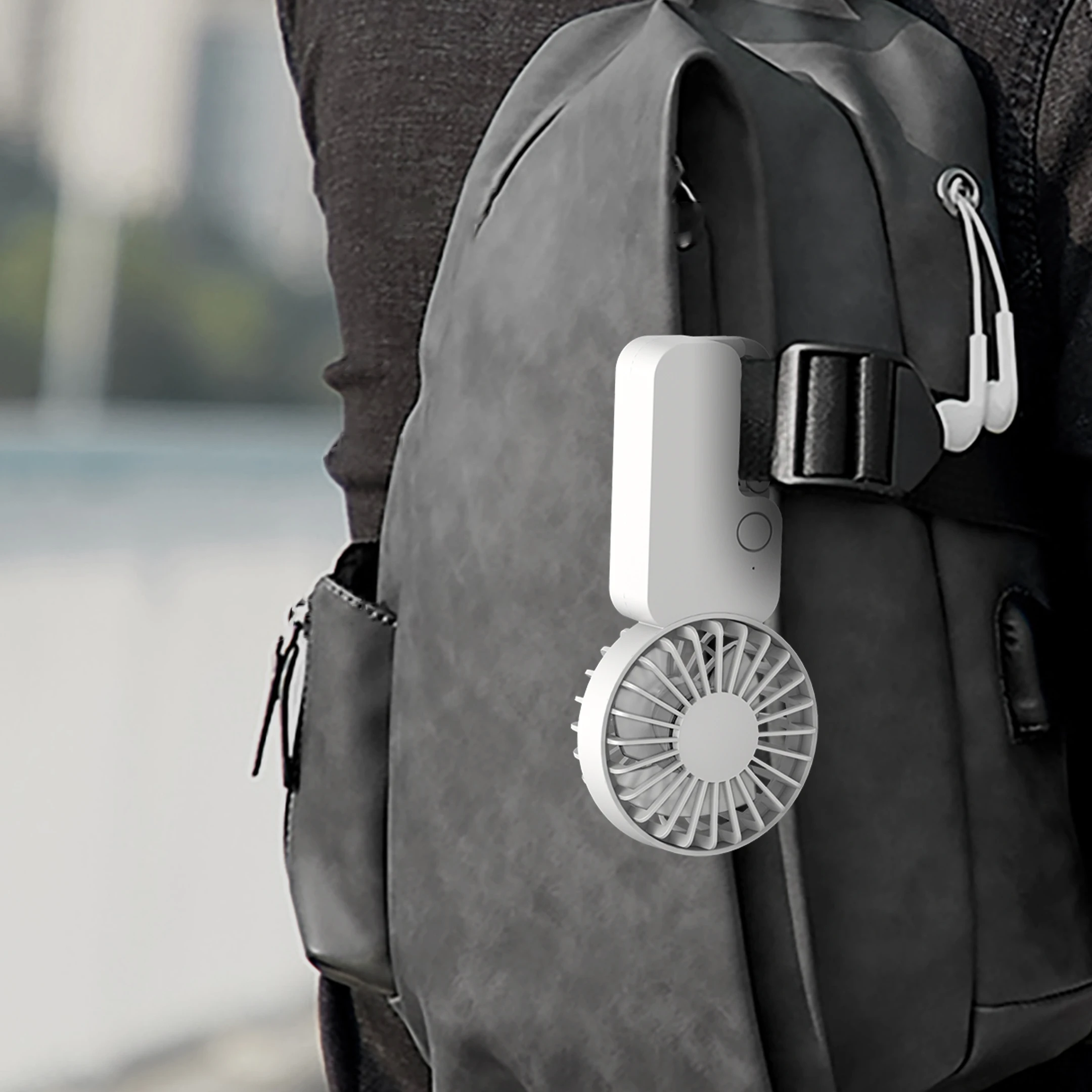 Mini Hand Fan Portable Rechargeable Backpack Hanging Standing USB Fan for Camping Travel