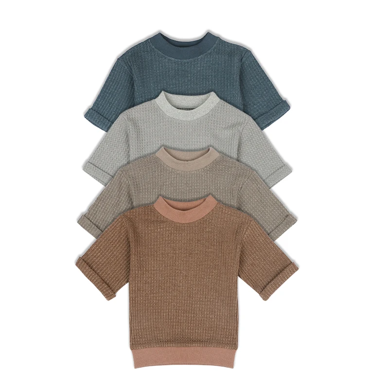 2022  Kids woven Tops T Shirts for Boys Girls Cute Polyester T Shirts Baby Toddler Children Tops Tees Clothes