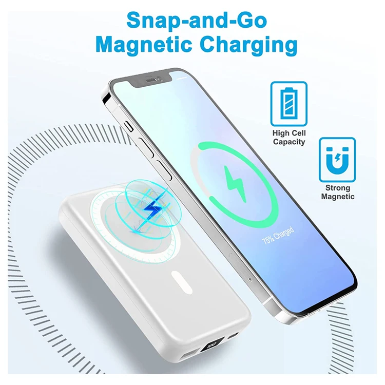 Free sample Original Magnetic power bank 5000mAh Portable wireless Powerbank USB-C for iPhone15/14/13/12