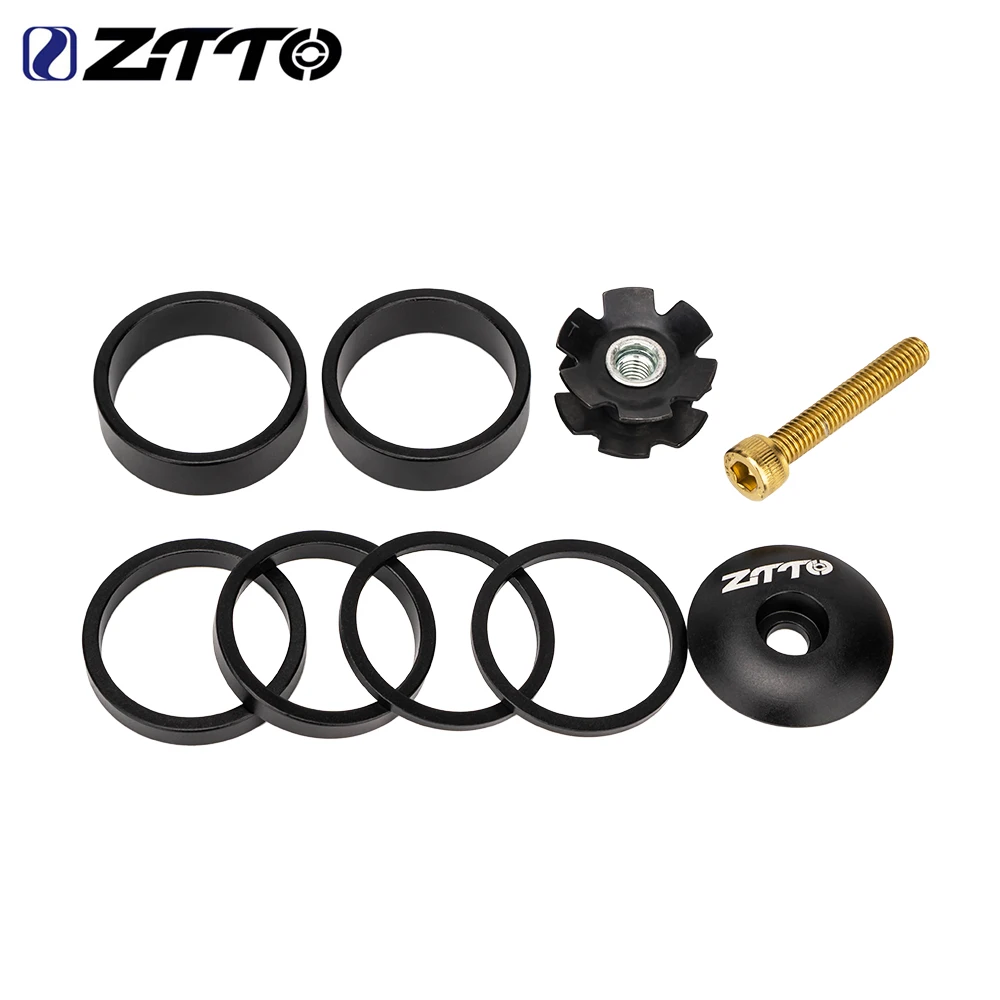 ZTTO Bicycle Stem Spacer Aluminum Alloy Bike Front Fork Washer Road MTB Headset Spacer Bicycle Stem Top Cap with Bolt
