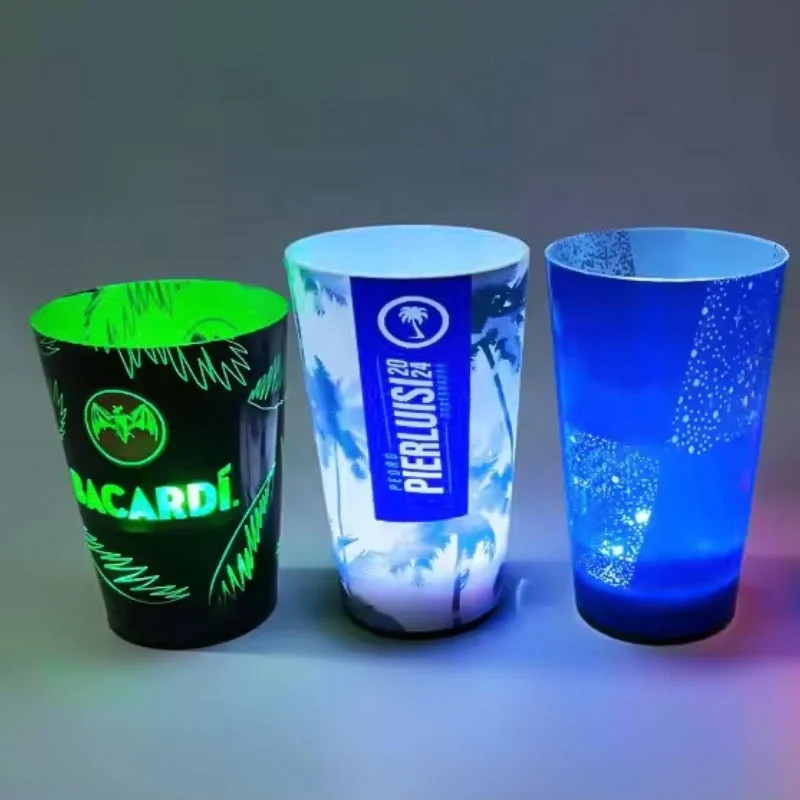 Food safety Water Sensor Drinking Fun Glass Luminous LED Cup For Festival Promotion