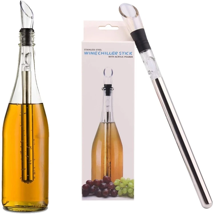 No Drop 304 Stainless Steel Wine Cooler Rod Reusable Bottle Wine Chiller Stick