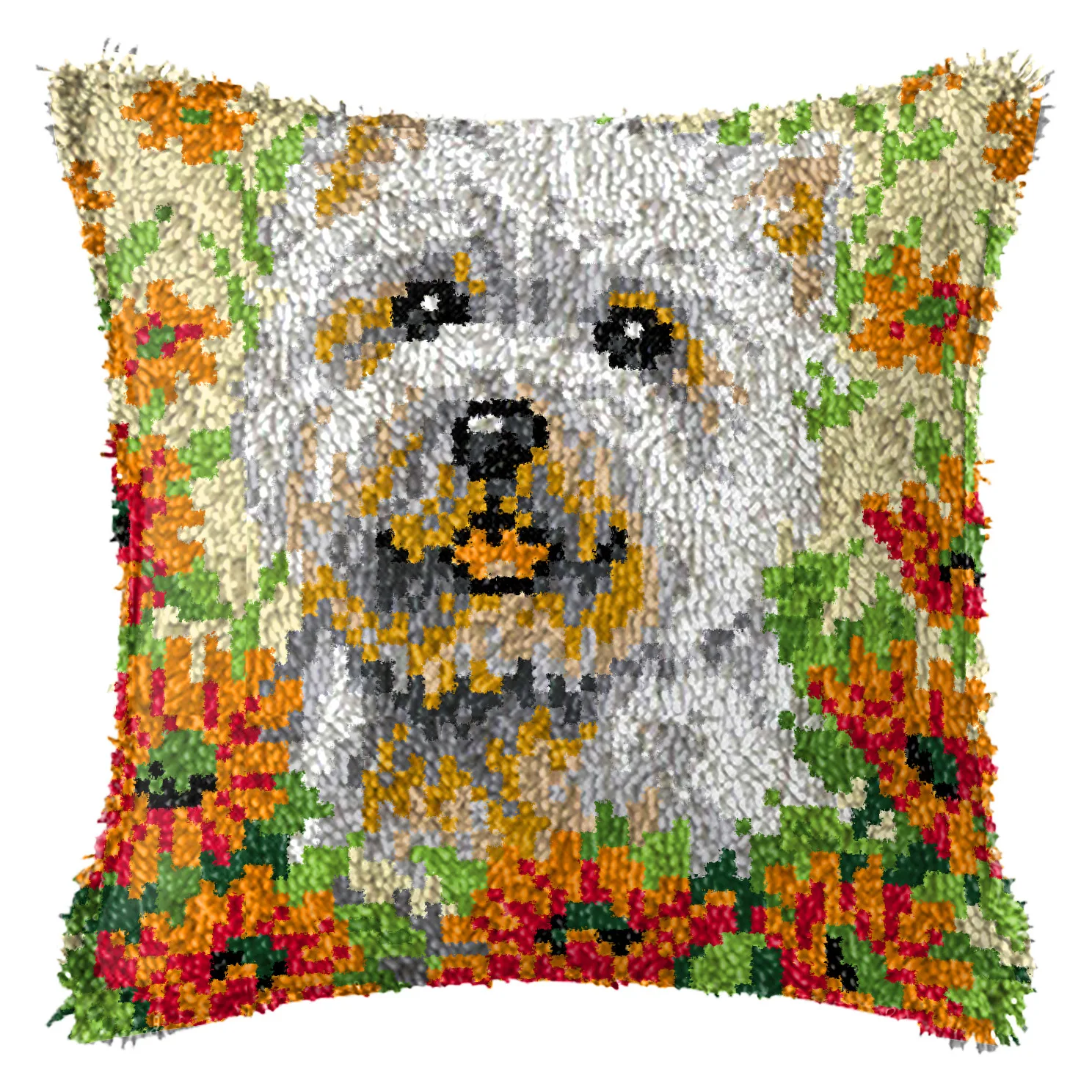 
Latch Hook Cushion Puppy Dog Pre-Printed Canvas Cushion Front Acrylic Yarn Crochet Pillow Case Kits Hobby & Crafts Home Decor 