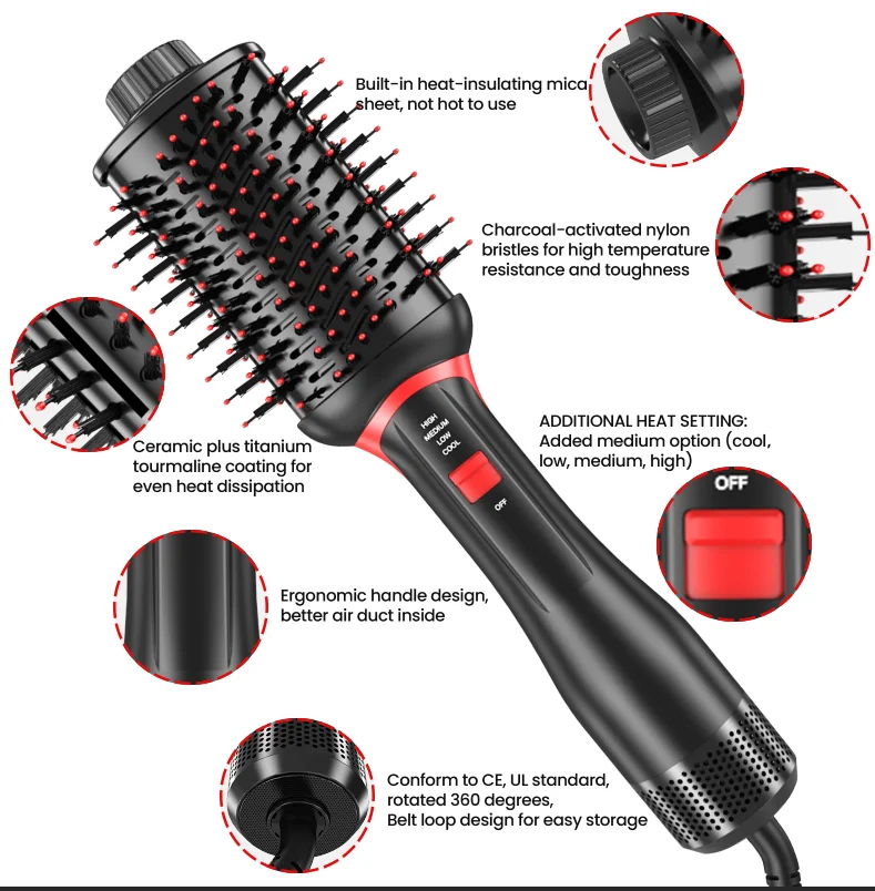 2023 Original Revlon One Step hot air brush and Volumizer hair dryer brush with 70MM Oval Shape