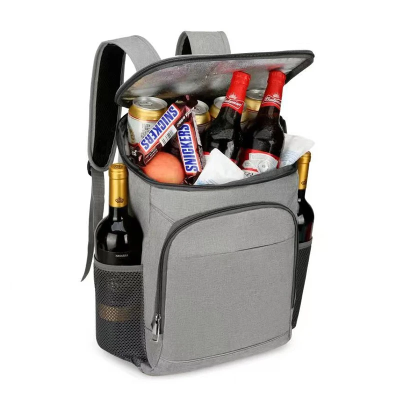 Custom Cooler Backpack Insulated Waterproof Portable Grey Oxford Outdoor Unisex Picnic Cooler Thermal Backpack For Travelling