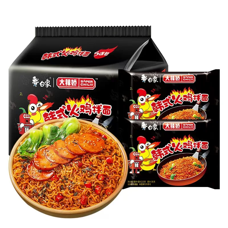 Wholesale Chinese Food BaiXiang Instant Noodle Hot Spicy Chicken Noodles Ramen Korean Style Noodle