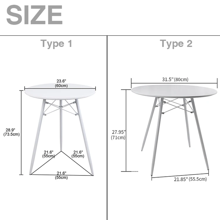 Modern Design Dinning Table Low Price Restaurants MDF Wood Tables with metal legs