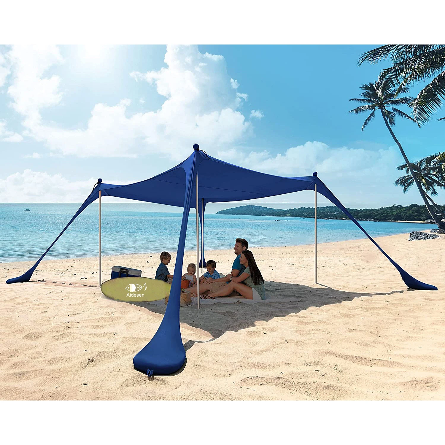 Easy Pop Up Anti-Wind Sun Beach Tent Lycra Material Shade Canopy With Carry Bag Convenient For Outdoor