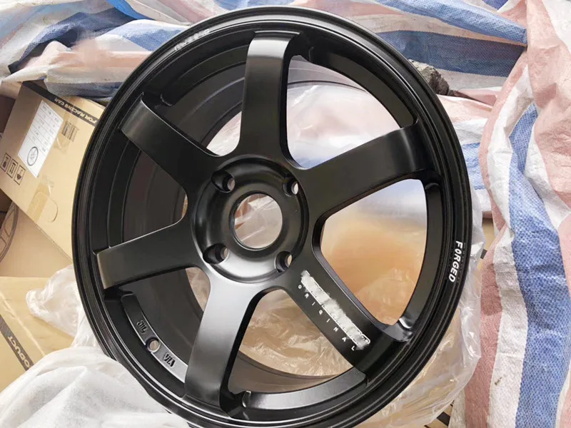 Factory Wholesale Te37 15 Inch 16 Inch 4x100 5x114.3 Sand Bronze Matt Black Aluminum Alloy Wheels Rims