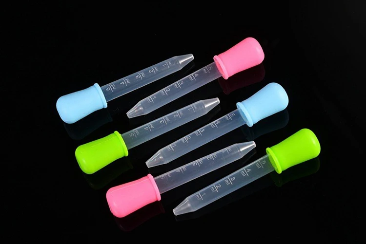 5ML Food Grade Material Baby Silicone Liquid Medicine Dispenser Medicine Dropper with Bulb Tip