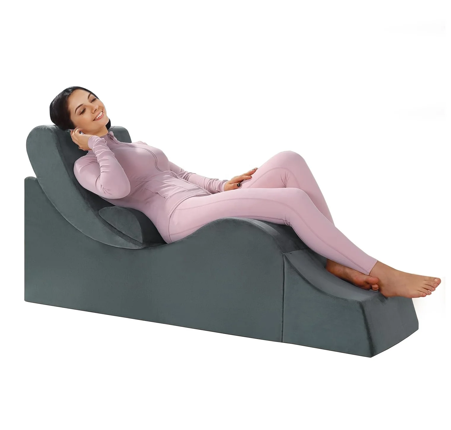 Multifunctional Ergonomic Positioning Foam Yoga Chaise Lounge Pillow Adjustable Recliner Reading Chair for Lumbar Support Pillow