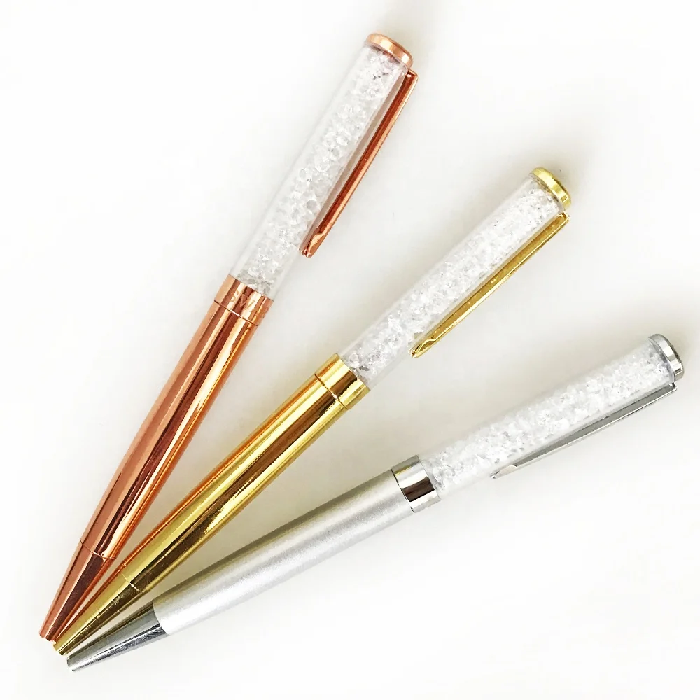 Factory wholesales high quality promotion metal ball pen diamond crystal pen with custom logo