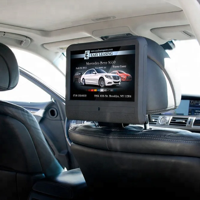 10' Car Headrest Monitor Rear Seat Entertainment System DVD Video Player AV Display Support USB SD FM DVD Player