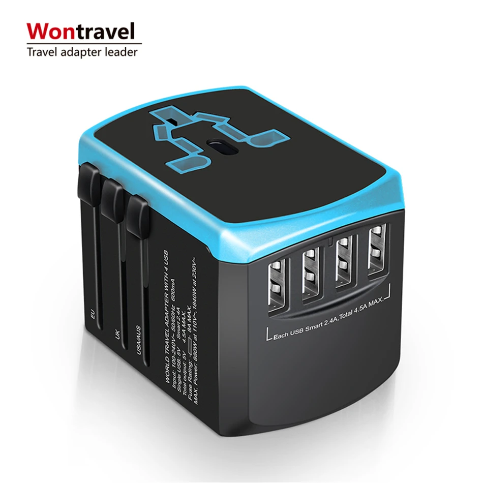 
Wontravel AU EU US UK 4 in one multi plug travel charger adapter portable travel kit 