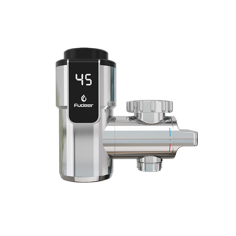 Fudeer Electric Water Heater 220V Kitchen Faucet Conector Champagne Gold Tankless Water Heating Tap Instant Water Heaters