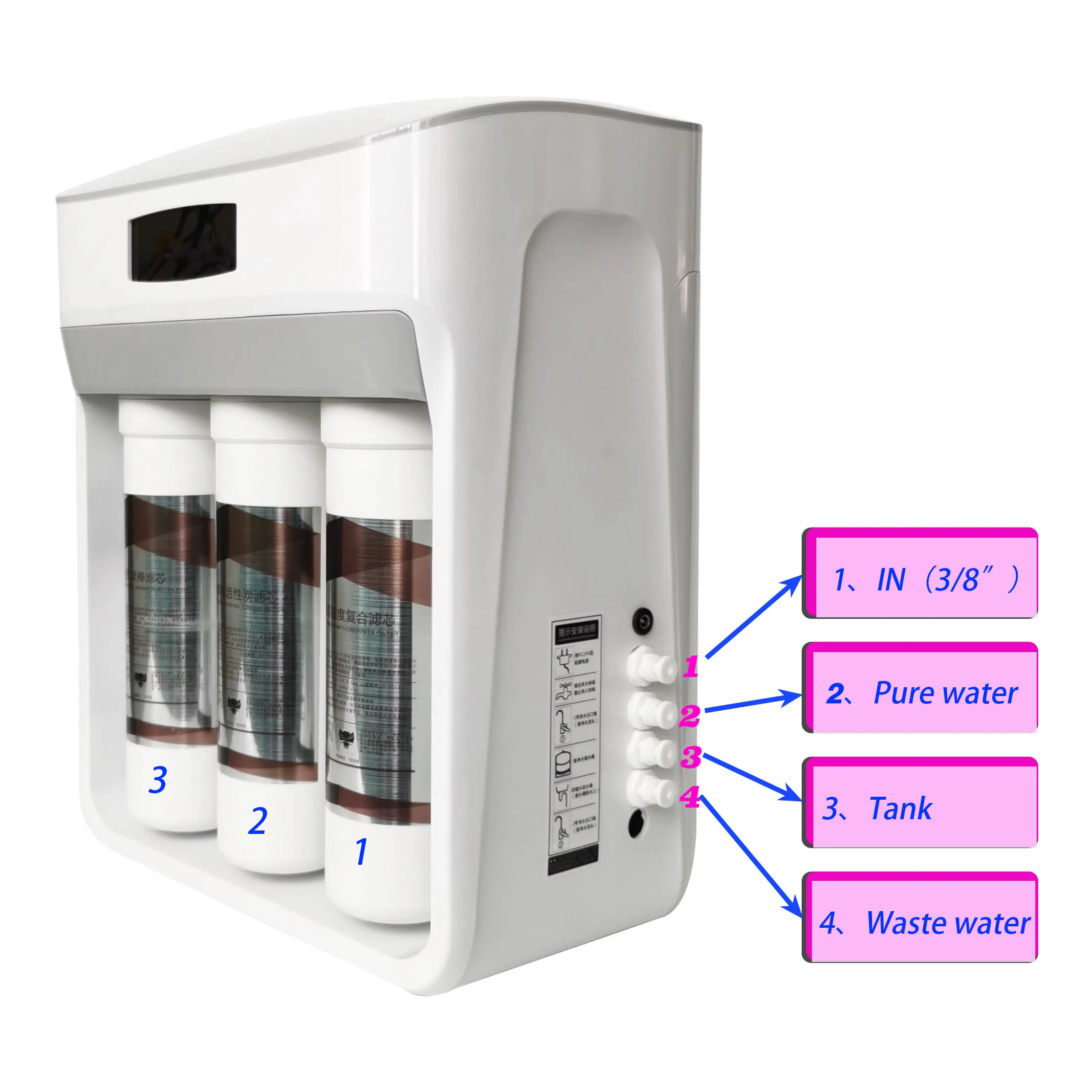 Source manufacturer of luxury home or commercial 5 or 6 stage RO reverse osmosis 500 gallon household water purifiers