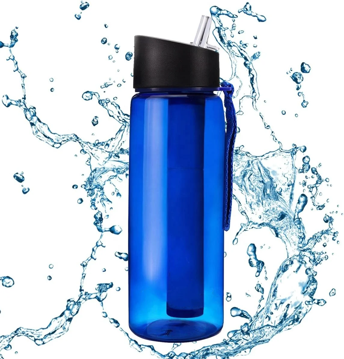 Dropshipping OEM Outdoor Survival Adventure Emergency Portable  BPA Free Filtered Water Bottle