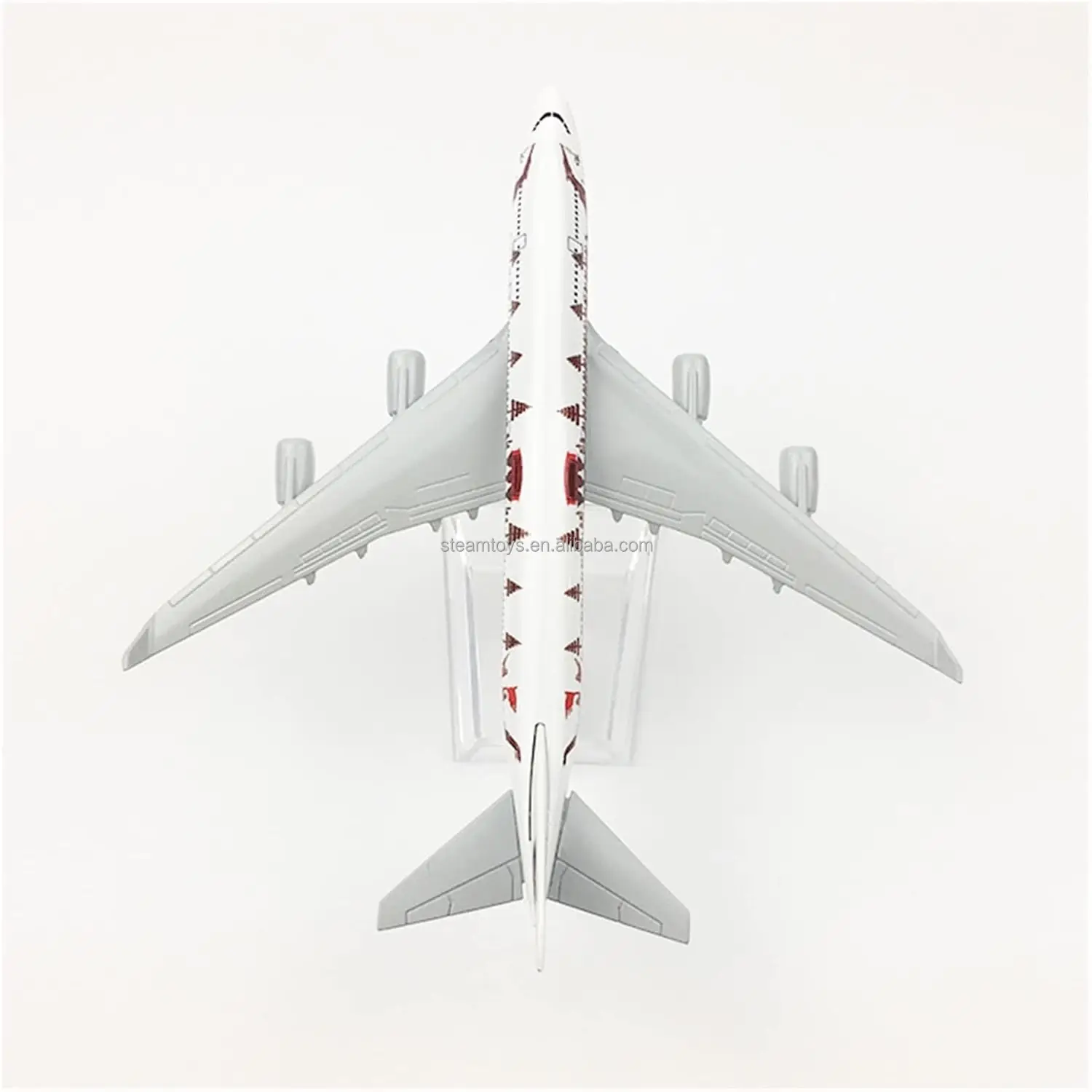 Christmas Gift 20CM Diecast Airplane Model B747 THAI Dragon Boat Aircraft Display Model with Base and Wheels For Pilot Present