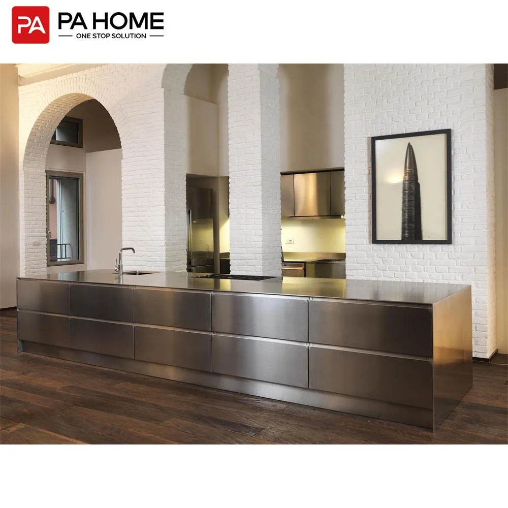 PINAI  grade decoration apartment modern island furniture set big kitchen cabinet island designs