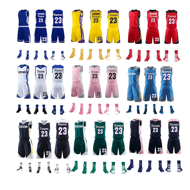 2024 OEM Custom Sublimation Sports Wear Clothes Just Don Shorts Reversible Basketball Jersey Uniform Set For Men Mens  Kid Youth