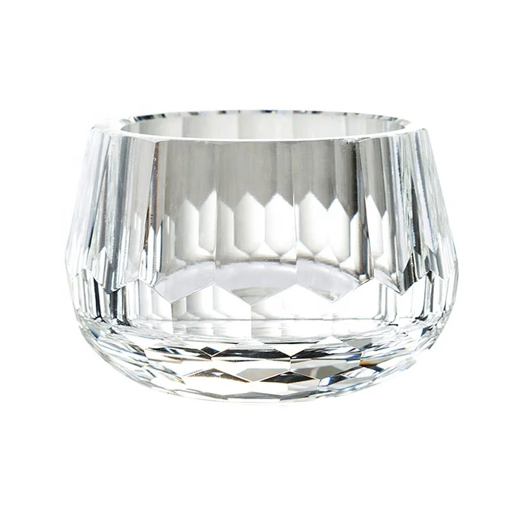 Wholesale K9 Round Mini Carved Home Office Hotel Christmas Decor Set Jewelry Food Dessert Sugar Candy Fruit Clear Crystal Bowl