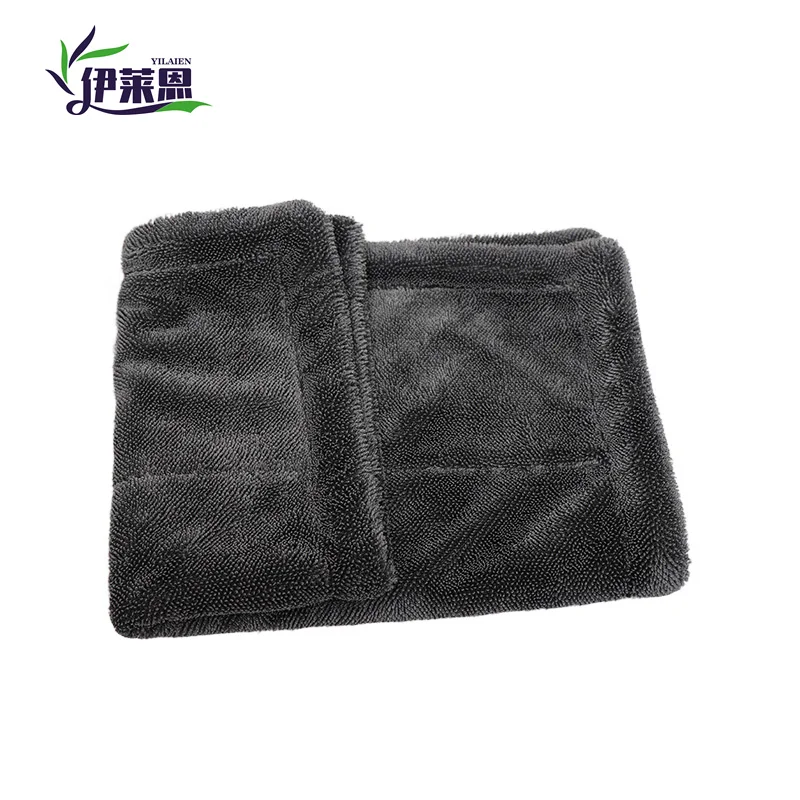 50x80cm 1200 gsm Dual Twist Loop Twisted Pile Ultra Thick Edgeless Microfiber Car Drying Towel For Auto Detailing Car Care Wash