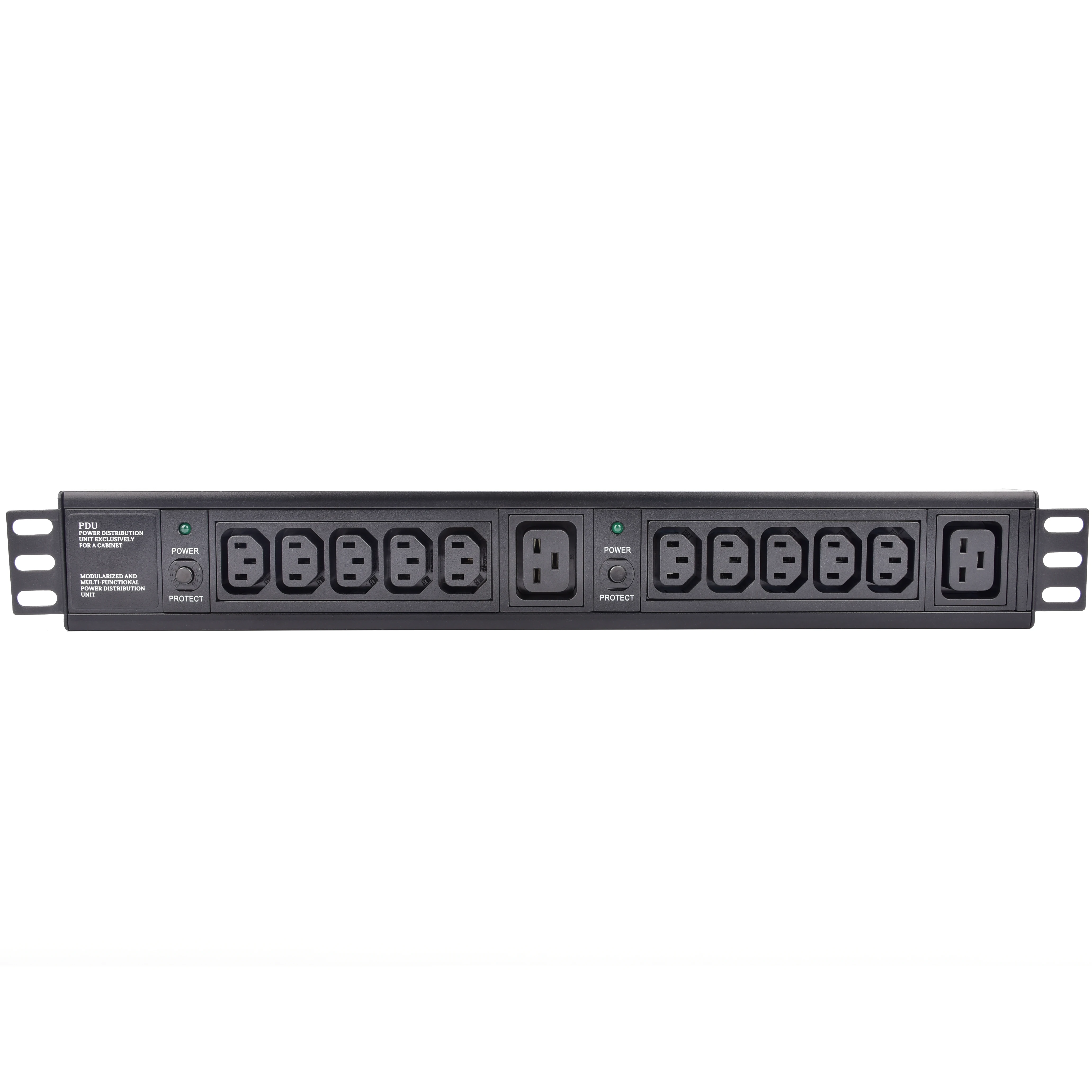 2 Group C13*5 & C19*1 IEC PDU Socket with 16A Overload Protection