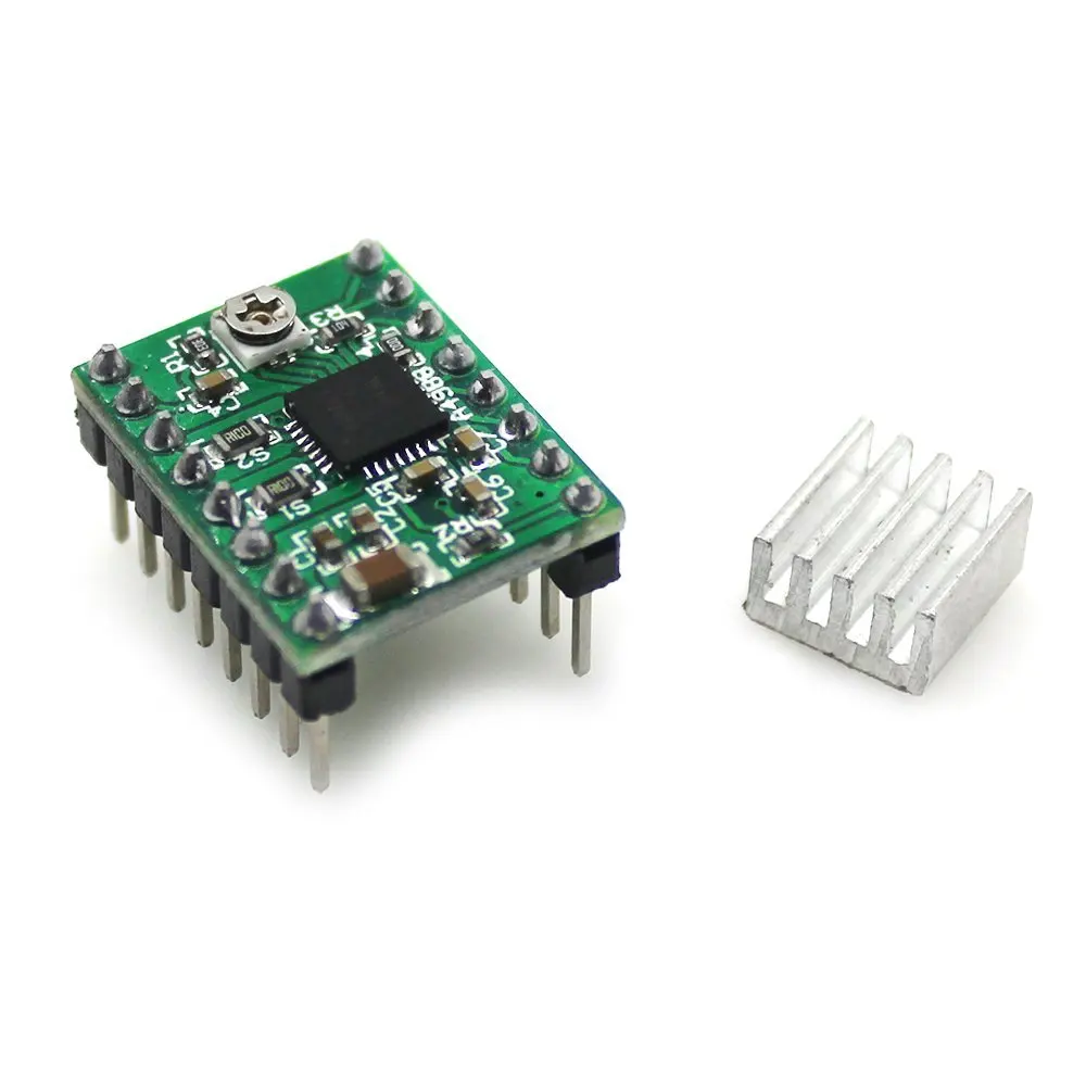 3D Printer Parts StepStick A4988 Stepper Motor Driver With Heat sink Carrier Reprap RAMPS 1.4 Green Board