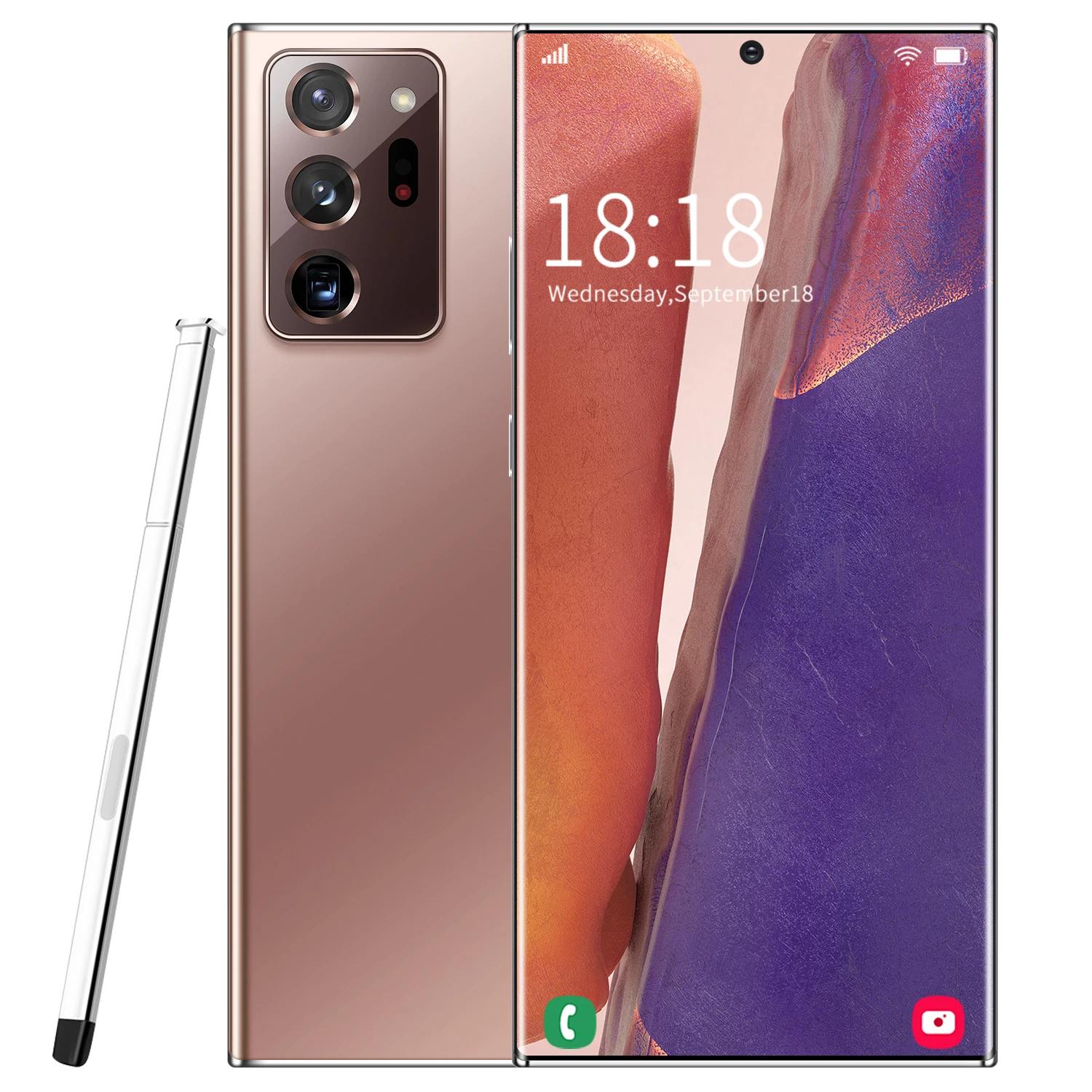  Оригинальный мобильный телефон Note20U + 4G 8 ГБ 256 глобальная версия 6 8-дюймовый большой экран разблокировка пальцами смартфоны Android