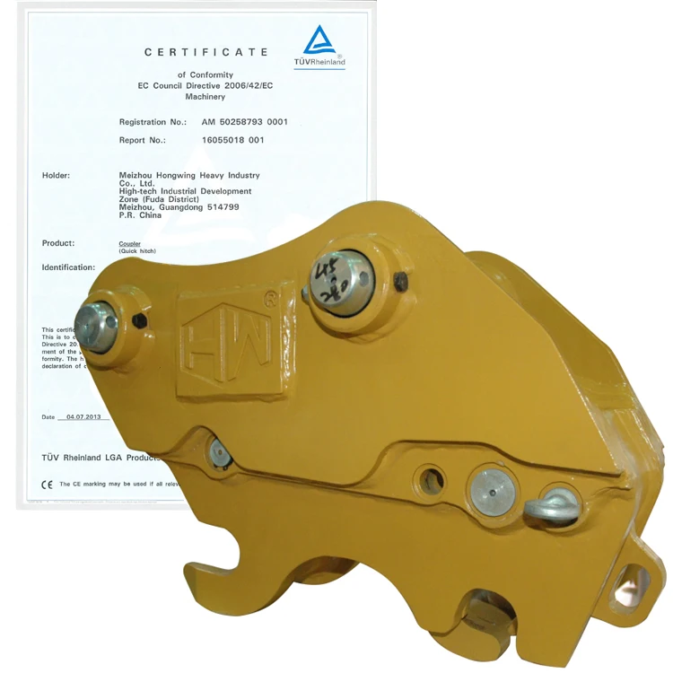 HONGWING Professional customization Semi-auto Quick Coupler Hydraulic Tilting Quick Connect For Different Excavator Attachments