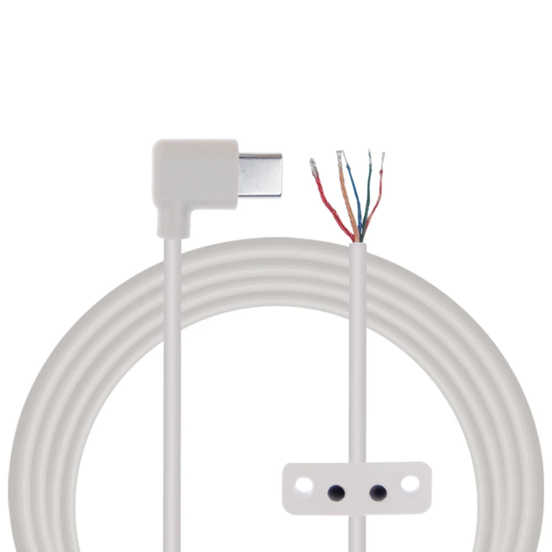 Factory Customize Type-C Pigtail cable USB-C  to tinned open  cable  C-Type plug to 2 pin bared open end with SR