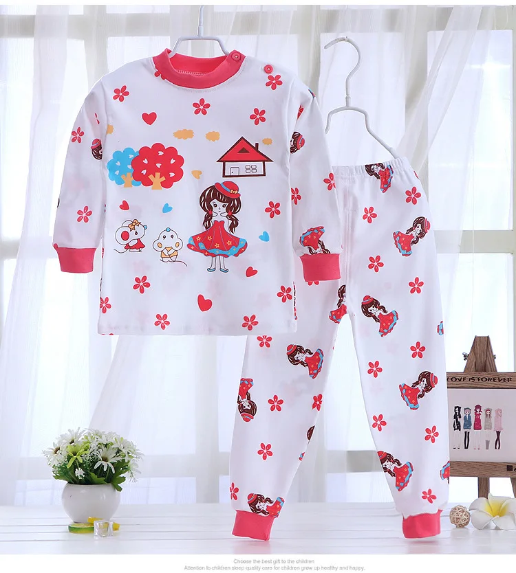Комплект детского нижнего белья, детские длинные штаны, одежда для сна для мальчиков и девочек, хлопчатобумажные детские пижамы