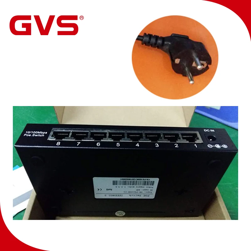 2019 Guangzhou Factory GVS IP TCP Video Intercom System POE Switch 6+2 Port Video Intercom with Remote Control