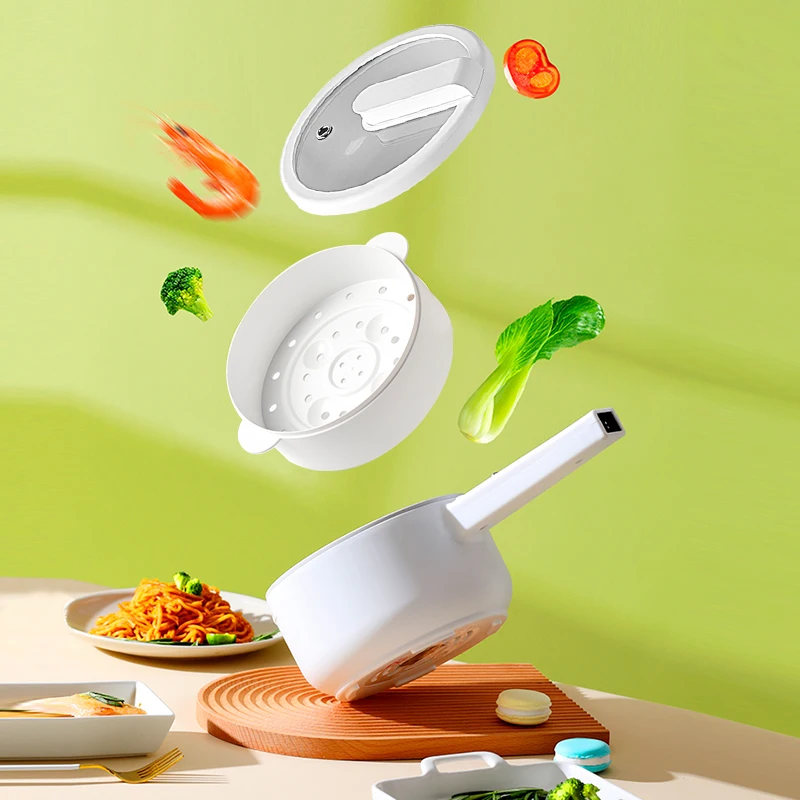 Mini Cooker Non Stick Electric Cooking Pot Mini Electric Caldron Soup Stock Pots multifunction noodle cooker