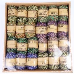 Wholesale 16 Designs 24 Rolls/box Colored Natural Jute Twine String Rope for Gift Packing and DIY Arts