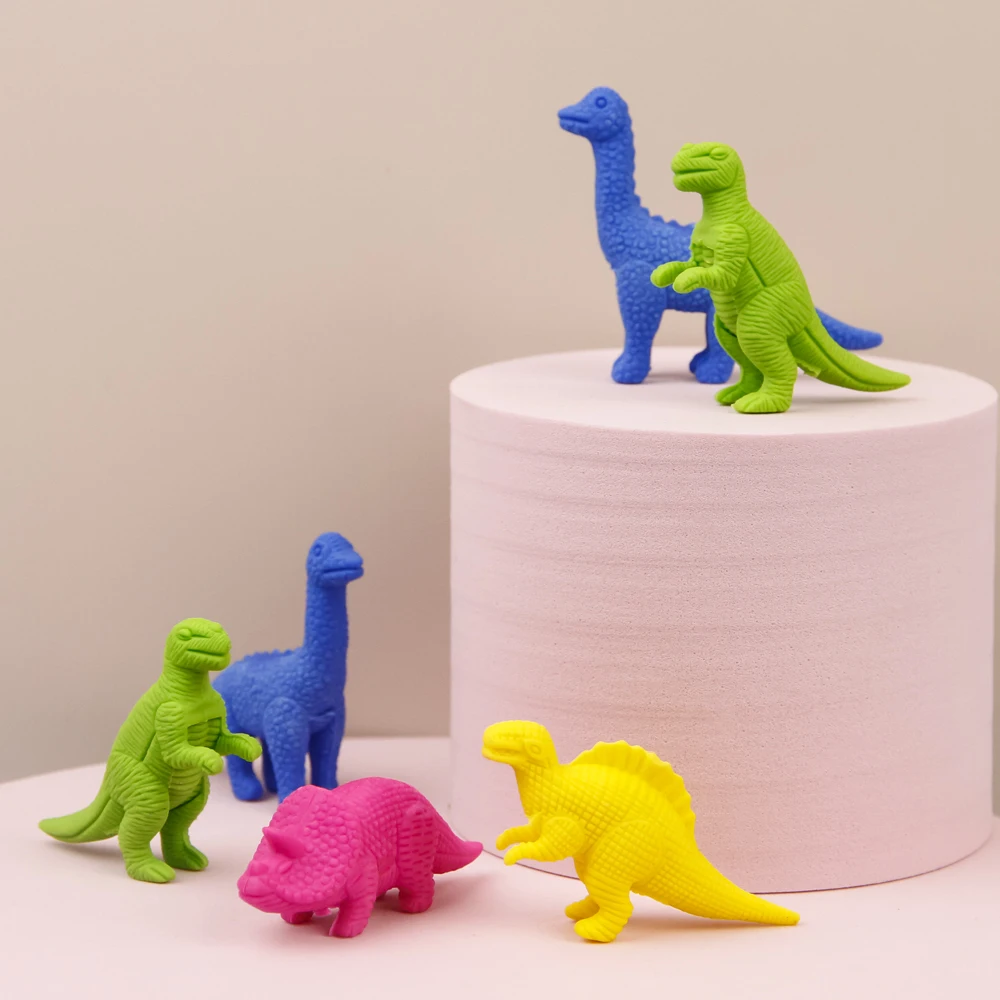 New Style Promotional Animal Figurine Eraser 3D Skull Eraser Dinosaur Shaped Eraser Toys For Kids